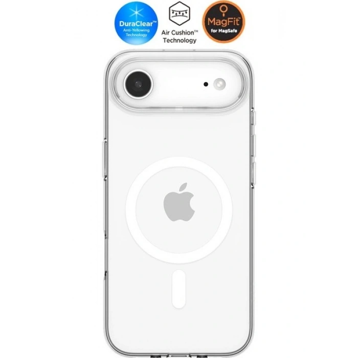 Spigen Apple iPhone Air ile Uyumlu ince MagSafe Kılıf Liquid Crystal Sararmaya Dayanıklı DuraClear™ Hava Kanalı Teknolojisi™ Askeri Sınıf Koruma MagFit Clear White Şeffaf Kapak - ACS10395