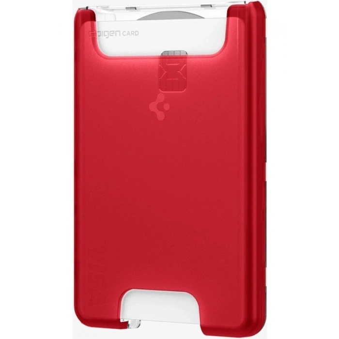 Spigen Apple iPhone için MagSafe özellikli 3 Kartlı Manyetik Cüzdan Classic C1 Wallet Ruby - AFA07399