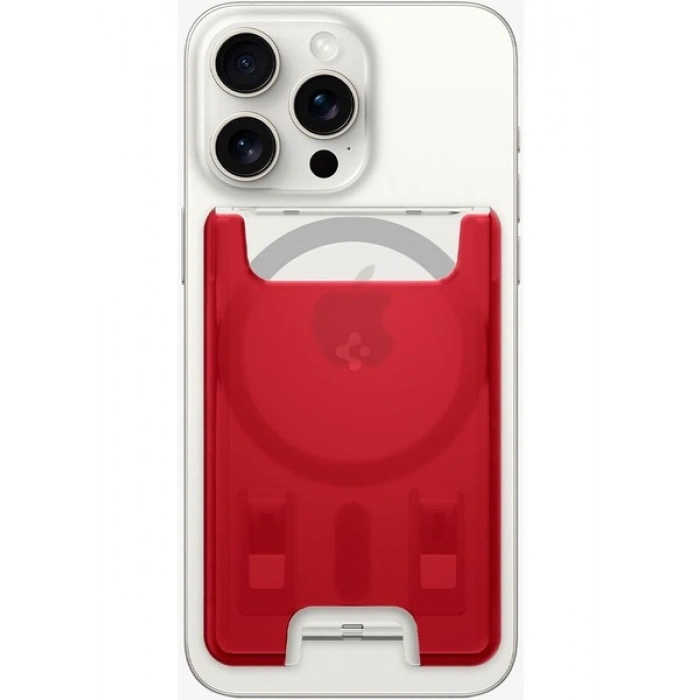 Spigen Apple iPhone için MagSafe özellikli 3 Kartlı Manyetik Cüzdan Classic C1 Wallet Ruby - AFA07399