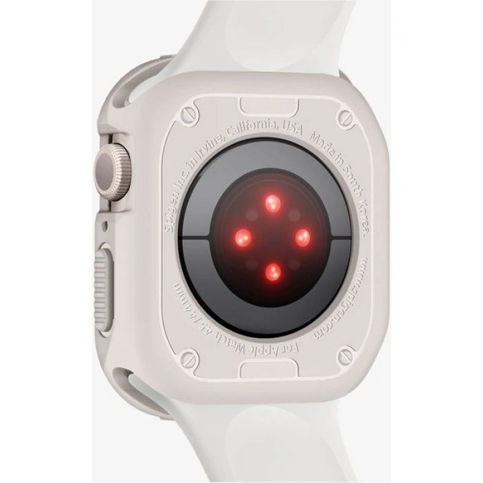 Spigen Apple Watch 45mm/44mm (Seri 9/8/SE2/7/6/SE/5/4) Kılıf Rugged Armor Dune Beige - ACS07379