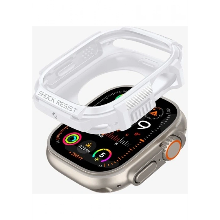 Spigen Apple Watch 49mm (Ultra 2/1) Kılıf Rugged Armor White - ACS07384