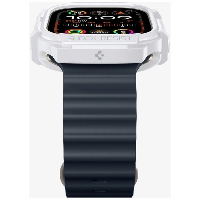 Spigen Apple Watch 49mm (Ultra 2/1) Kılıf Rugged Armor White - ACS07384