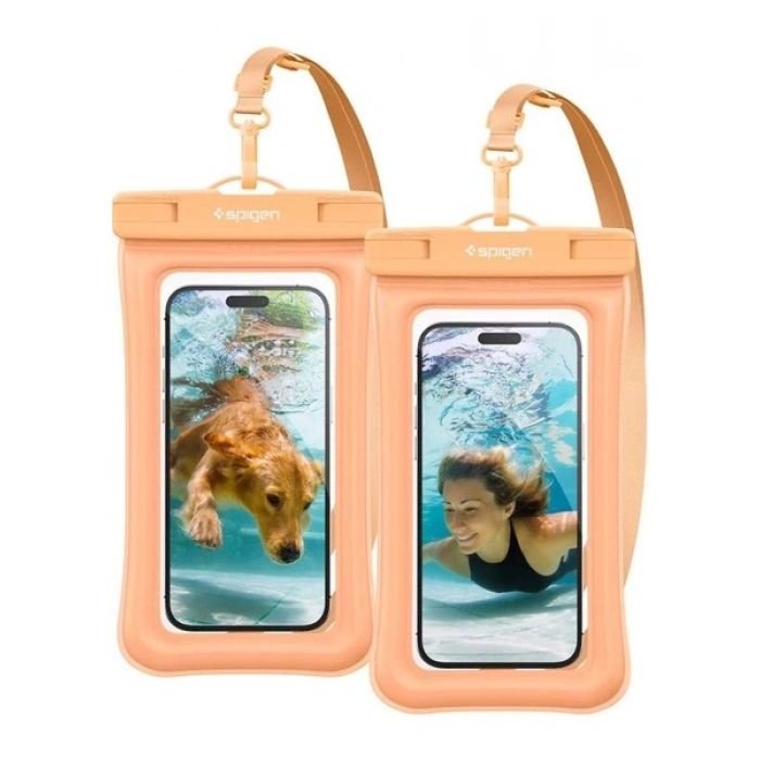 Spigen Aqua Shield Floating WaterProof iPX8 Sertifikalı Su Geçirmez Yüzer Kılıf (2 Adet) A610 Apricot - ACS06018