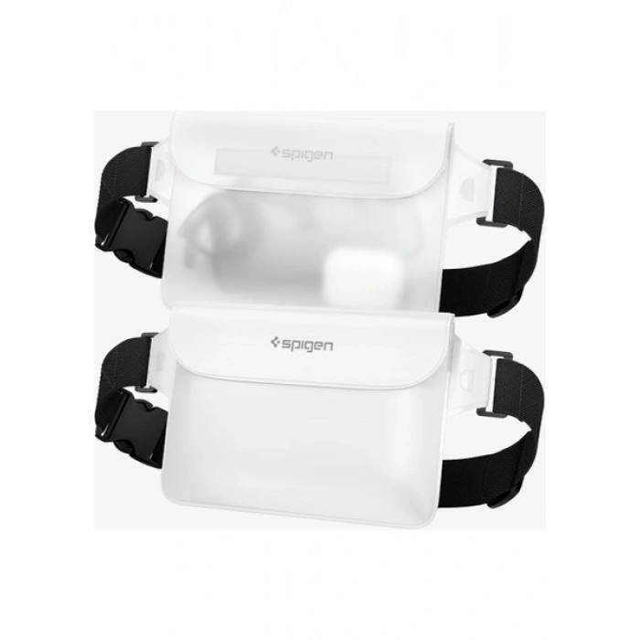 Spigen Aqua Shield WaterProof iPX8 Sertifikalı Su Geçirmez Bel Çantası (2 Adet) A620 Snow White - AMP06022
