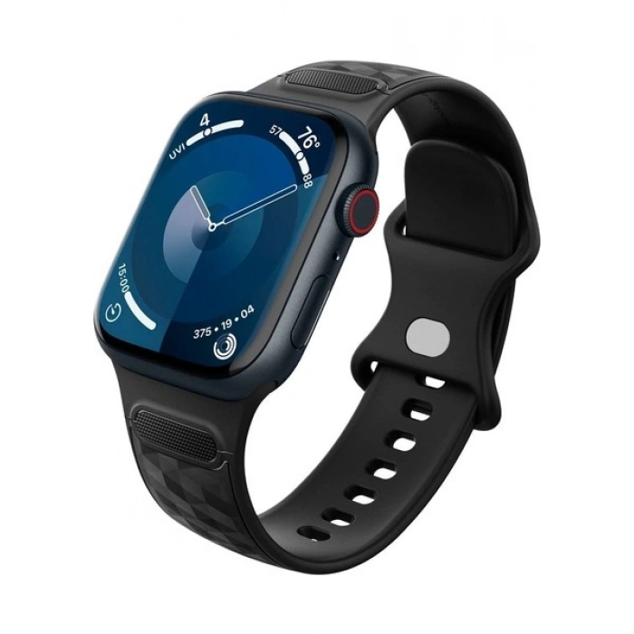 Spigen Caseology Apple Watch 42mm Seri 11/10 - 41mm Seri 9/8/7 - 40mm Seri SE2/SE/6/5/4 Kordon Kayış Band Parallax Matte Black - AMP07136