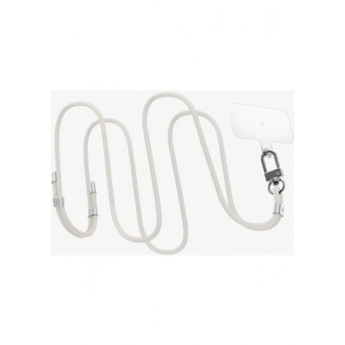 Spigen Cross Body Strap v2 Set Boyun Askı ipi + Wrist Strap El Askı ipi + ConTag Tutucu Aparat (Tüm Cihazlarla Uyumlu) Pearl White - AFA08365