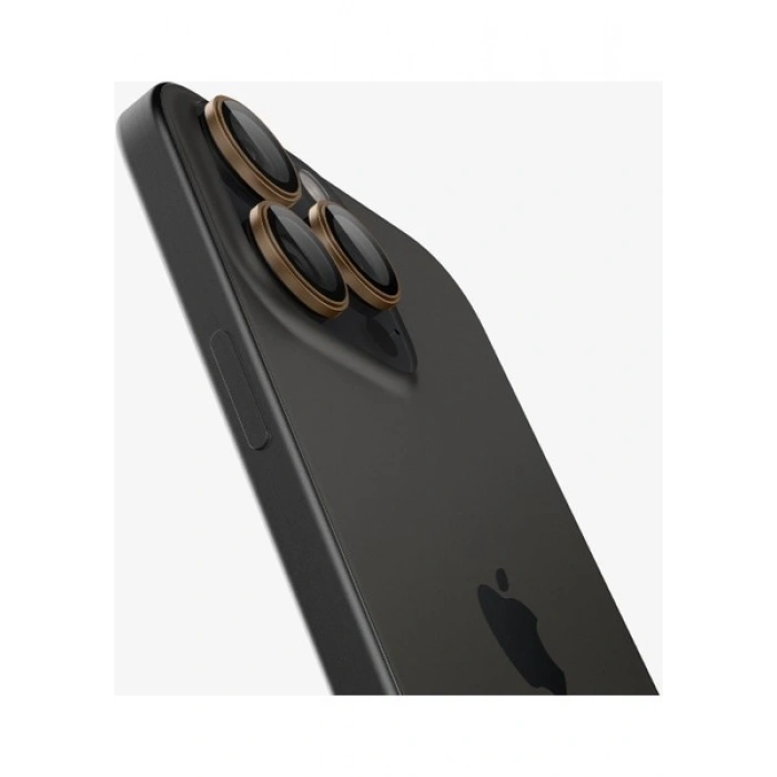 Spigen iPhone 17 Pro Max / 17 Pro / 16 Pro Max / 16 Pro / 15 Pro Max / 15 Pro / 14 Pro Max / 14 Pro ile Uyumlu Kamera Lens Camı Koruyucu Kolay Kurulum GLAS.tR EZ Fit Optik Pro 2 Adet Desert AGL08862