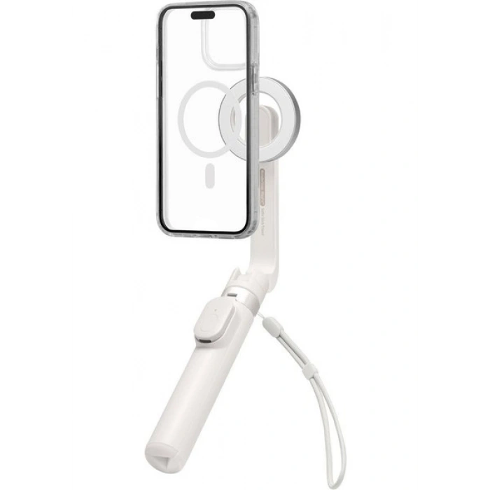 Spigen Kablosuz Bluetooth Selfie Çubuğu MagSafe ile Uyumlu Uzaktan Kumandalı Tripod / 60 cm Kadar Uzatılabilir Kolay Taşınabilir MagFit S571W Dune Beige - AMP07657