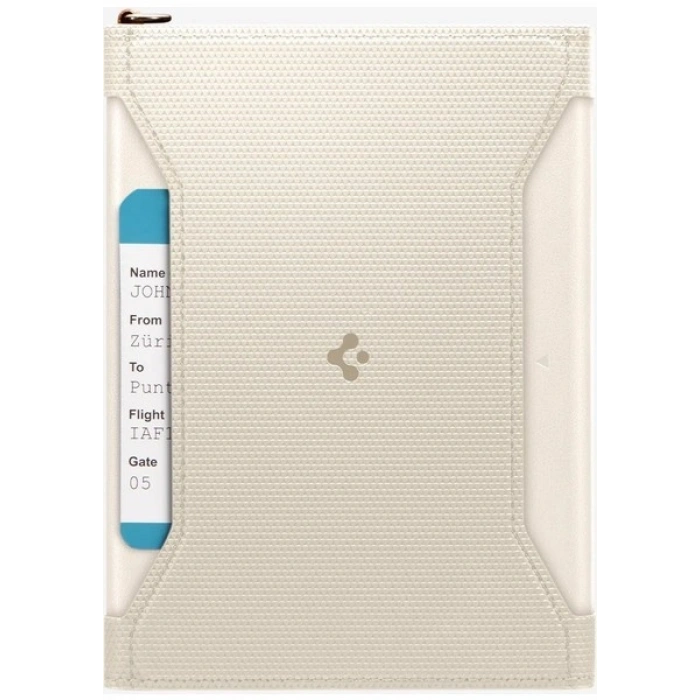 Spigen Passport Holder RFID Korumalı Seyahat Çantası Pasaport Cüzdan Dune Beige - AFA08348
