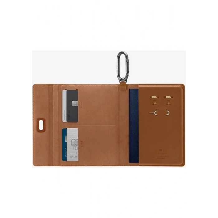 Spigen Passport Holder RFID Korumalı Seyahat Çantası Pasaport Cüzdan Dune Beige - AFA08348