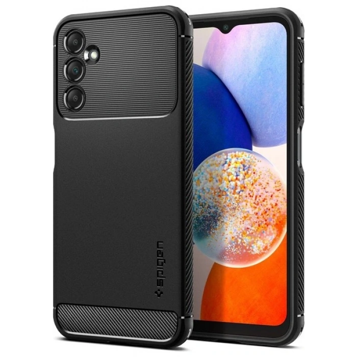 Spigen Samsung Galaxy A14 5G ile Uyumlu Kılıf Rugged Armor Matte Black - ACS05847