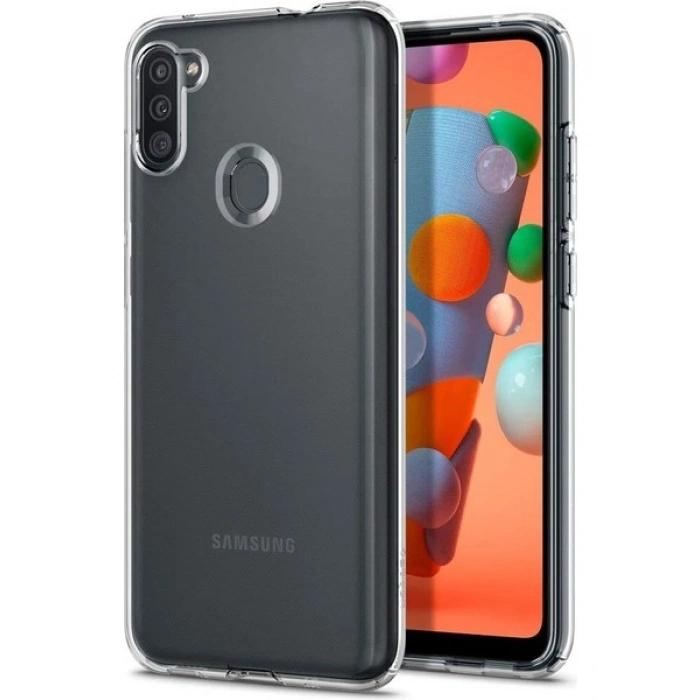 Spigen Samsung Galaxy M11 / A11 ile Uyumlu Kılıf Liquid Crystal 4 Tarafı Tam Koruma Crystal Clear - ACS00856