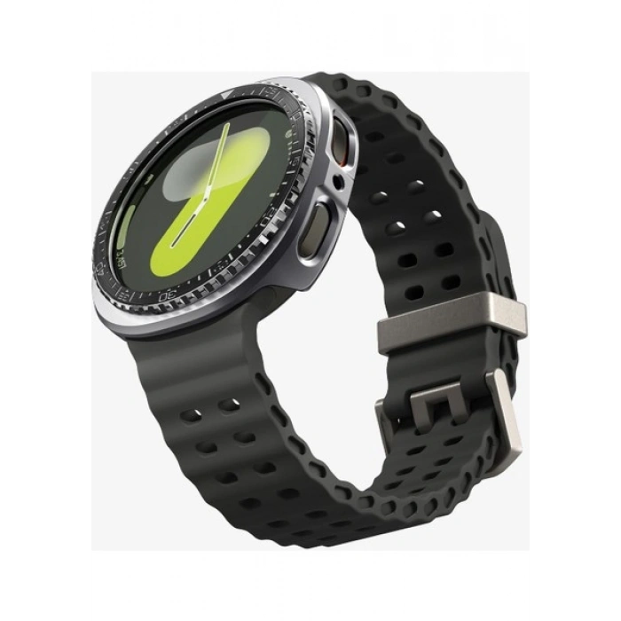 Spigen Samsung Galaxy Watch 8 (44mm) Kasa Koruyucu Bezel Tune Pro Diver Saat Aksesuar Paslanmaz Çelik Yapı Üstün Koruma Black - ACS10010