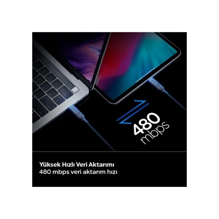 Spigen USB-C to USB-C 1 Metre E-Mark Çipli Örgü Kablo 100W Güç / PPS 2.0 Super Hızlı Şarj / Data Type-C Ekstra Dayanıklı ArcWire PB1800 Black - 000CB24746