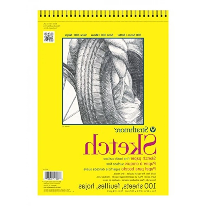 Spiral Kağıt Ped - 9 inç x 12 inç, 100 Yaprak Eskiz Kağıdı