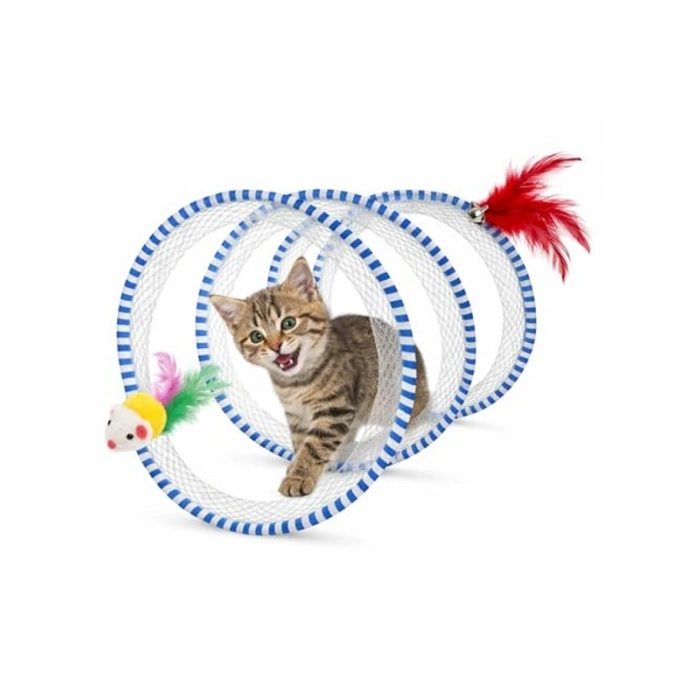 Spiral Kedi Tüneli Oyuncak - Katlanabilir ve İnteraktif Tasarım