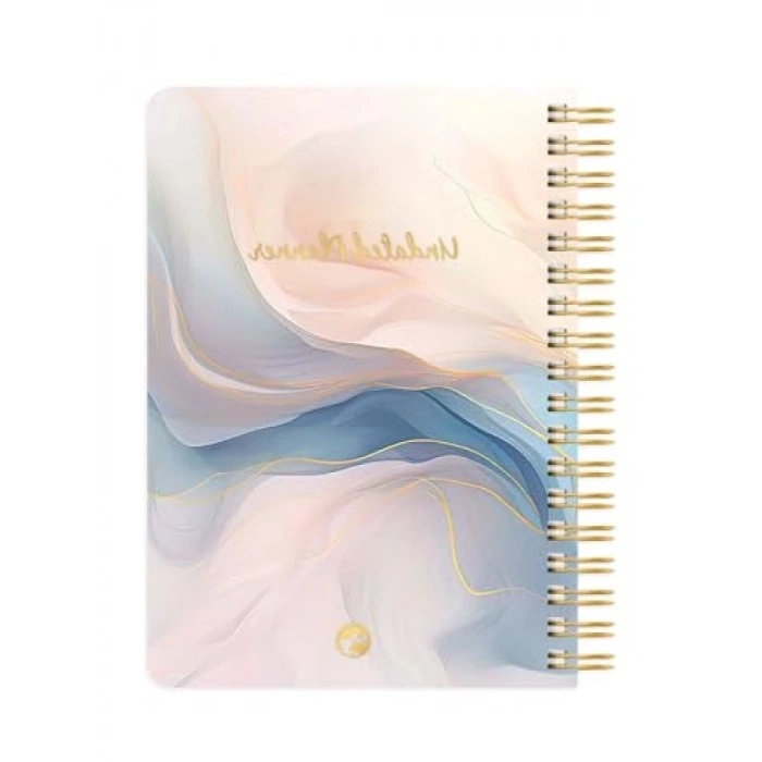 Spiralli Ajanda Defter - Marble Desen, 17x24 cm