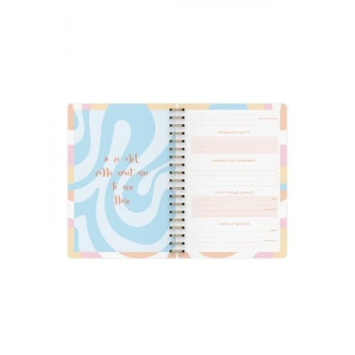 Spiralli Ajanda Defter - Marble Desen, 17x24 cm