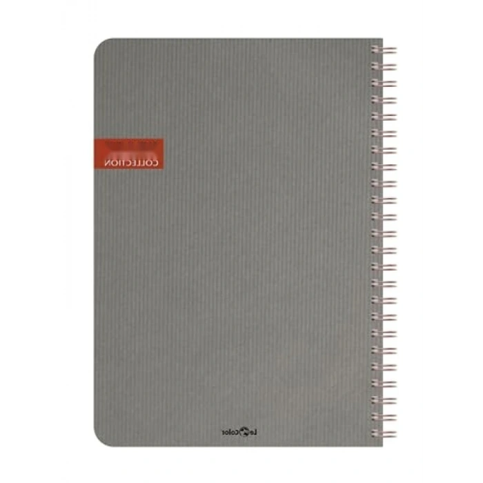 Spiralli Çizgili Gri Ofis Defteri