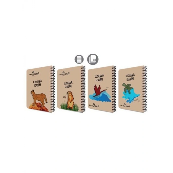 Spiralli Defter, A4, 80 Yaprak, Anadolu Mirası Desenli