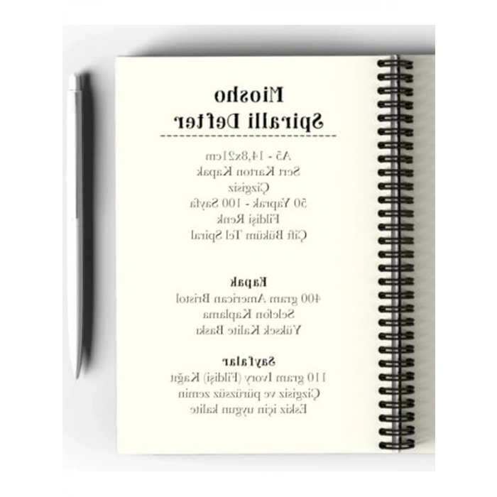 Spiralli Defter, A5, Çizgisiz, 100 Sayfa