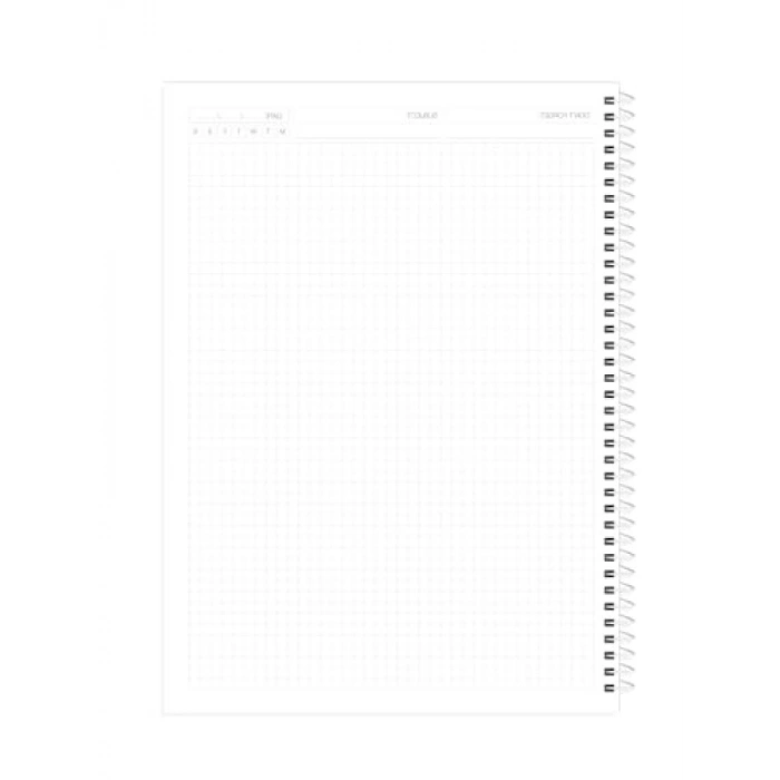 Spiralli Kareli Defter - Turkuaz, A4 Boyut, 200 Sayfa