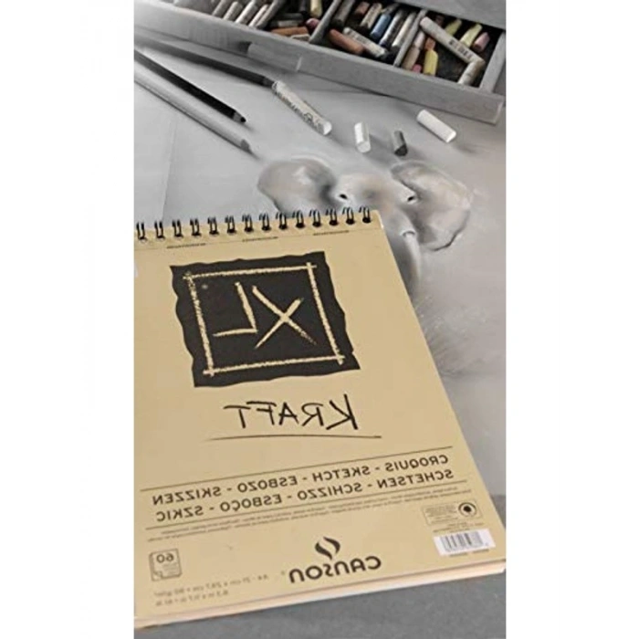 Spiralli Kraft Eskiz Defteri, A5 Boyutunda 40 Sayfa ile Sanat Yapın