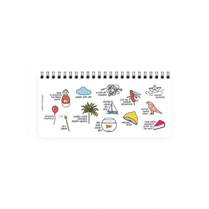 Spiralli Planlayıcı, 13x27 cm, Stickerlı