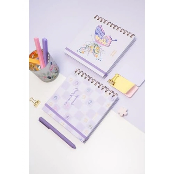 Spiralli Süresiz Planlayıcı Ajanda ve Defter - 2li Set, 15x15 cm