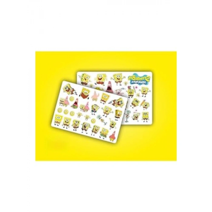Sponge Bob Temalı Sticker Seti, 2 Sayfa ve 36 Adet Etiket ile