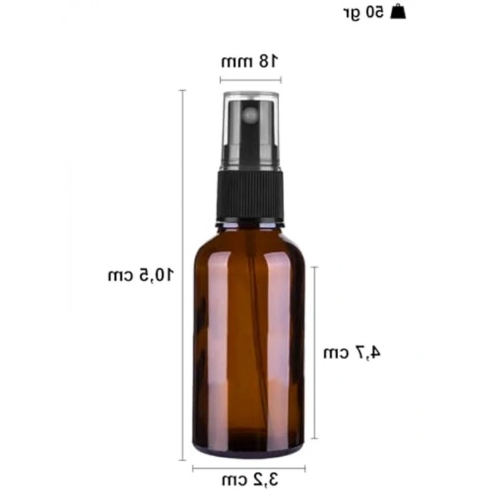 Spreyli Amber Cam Şişe, Sızdırmaz Kapaklı, 30 ml, 6 Adet