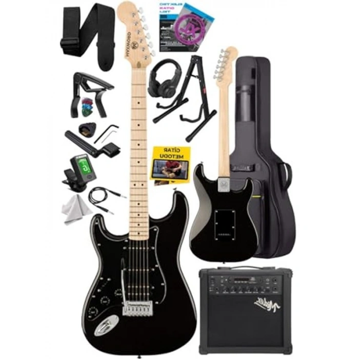 SSH manyetik, 25W amplili elektro gitar seti, maple klavye