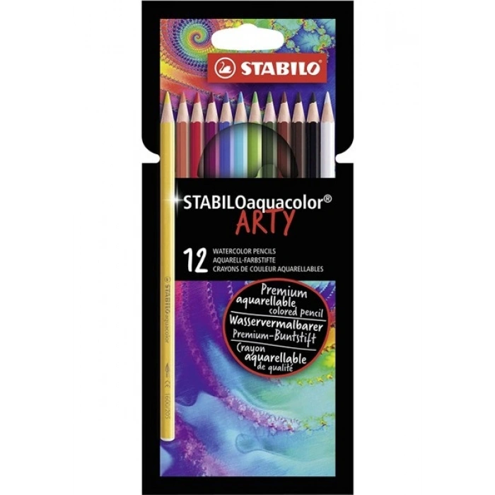 Stabilo Aquacolor Arty Sulandırılabilir Kuru Boya Kalem Seti 12li
