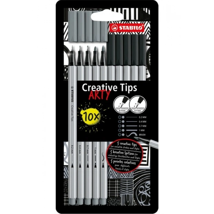 Stabilo Arty Creative Tips 10lu Teknik Çizim Kalem Seti / 89/10-