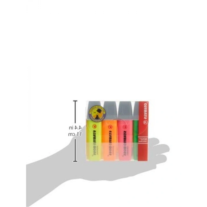 STABILO BOSS Fosforlu Kalem Seti, 4lü Paket Çeşitli Renklerle