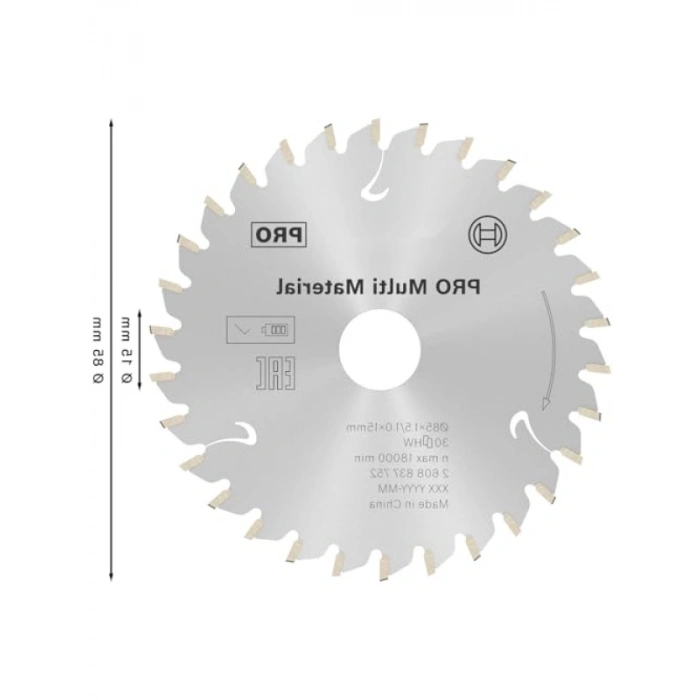 Standart Dairesel Testere Bıçağı - 85 x 15 x 1,5 mm, 30 Dişli