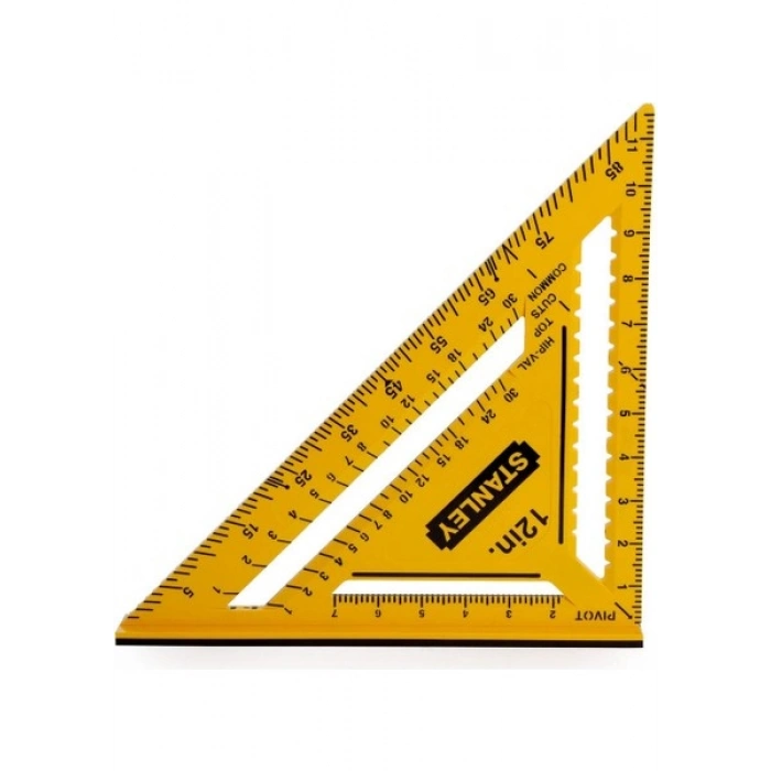 Stanley STHT46011 Çift Renkli Abs Plastik Inç Ölçülü Gönye 12 (300 Mm)
