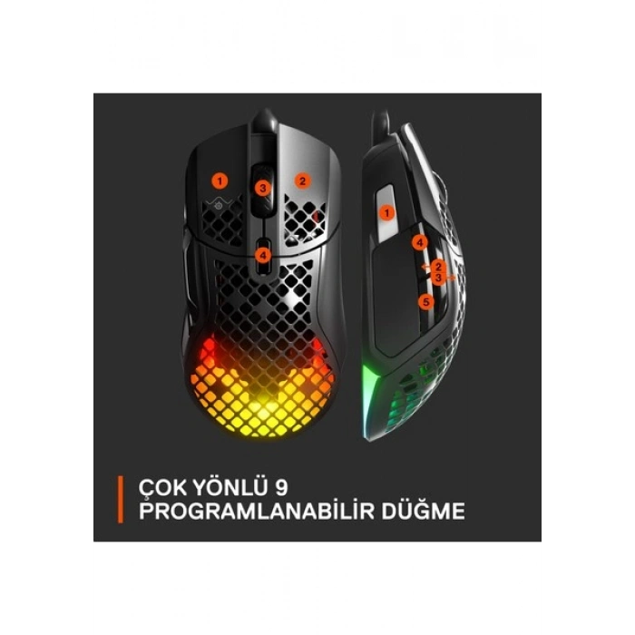 Steelseries Aerox 5 Kablolu Gaming Mouse 18000 DPI Oyun İçin Özel Tasarım
