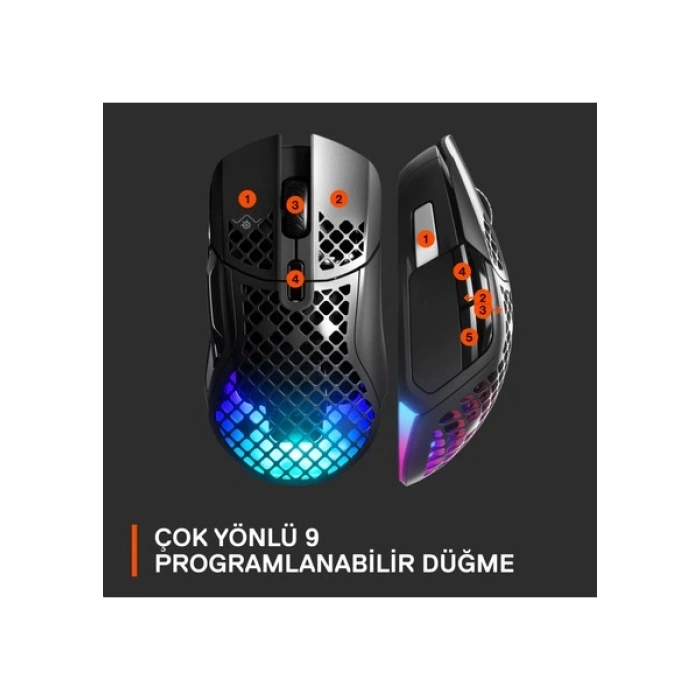 Steelseries Aerox 5 Kablosuz Gaming Mouse 18000 DPI Oyun İçin Tasarlanmış