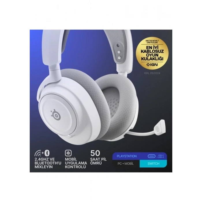 Steelseries Arctis Nova 7p Gen2 Kablosuz Beyaz Gaming Kulaklık
