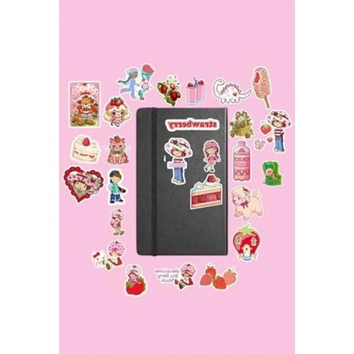 Sticker Seti, Çilek Kız Temalı Bullet Journal Etiketleri