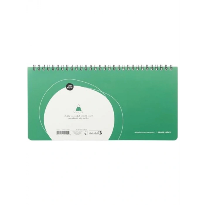 Stickerlı Spiralli Haftalık Planlayıcı - 13x27 cm, Yeşil