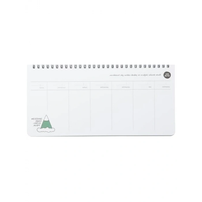 Stickerlı Spiralli Haftalık Planlayıcı - 13x27 cm, Yeşil