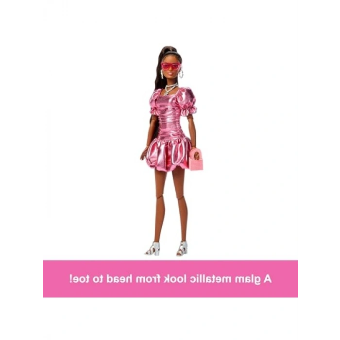 Stil İkonu Bebek - Metalik Mercan Rengi Elbise