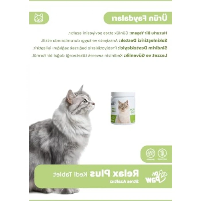 Stres Azaltıcı Premium Kedi Tableti, 60 Adet