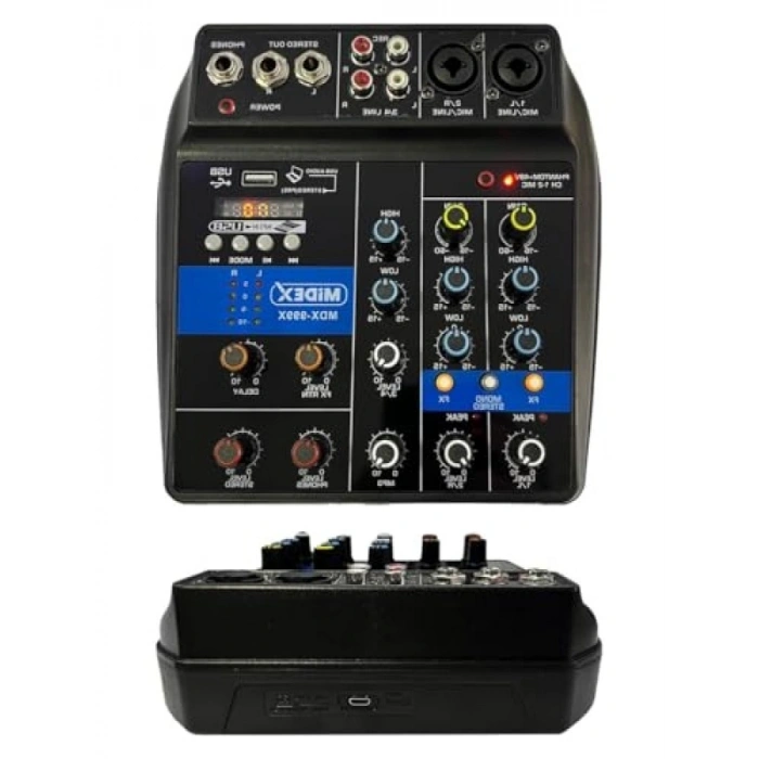 Stüdyo Kayıt İçin Ses Kartlı Kayıt Mikseri +48V Phantom Güç Desteği