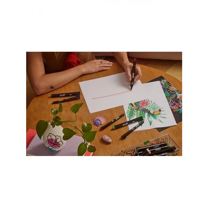 Su Bazlı Akrilik Boya Kalemi - 12 Adet Yuvarlak Uçlu