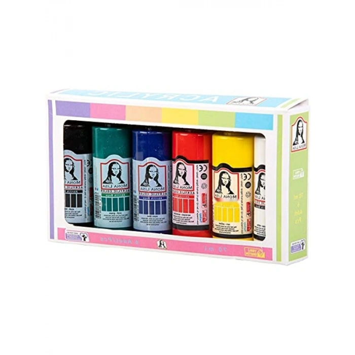 Su Bazlı Akrilik Boya Seti 6 Renk x 70 ml