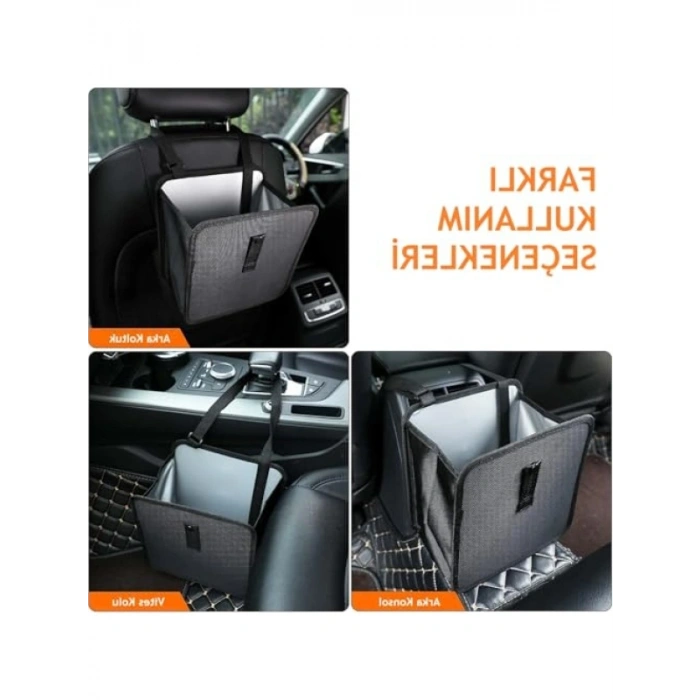 Su Geçirmez Araç Çöp Kutusu - Katlanabilir Tasarım