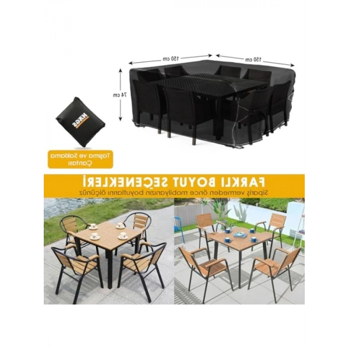 Su Geçirmez Bahçe Mobilyası Örtüsü - 150x150x74 cm